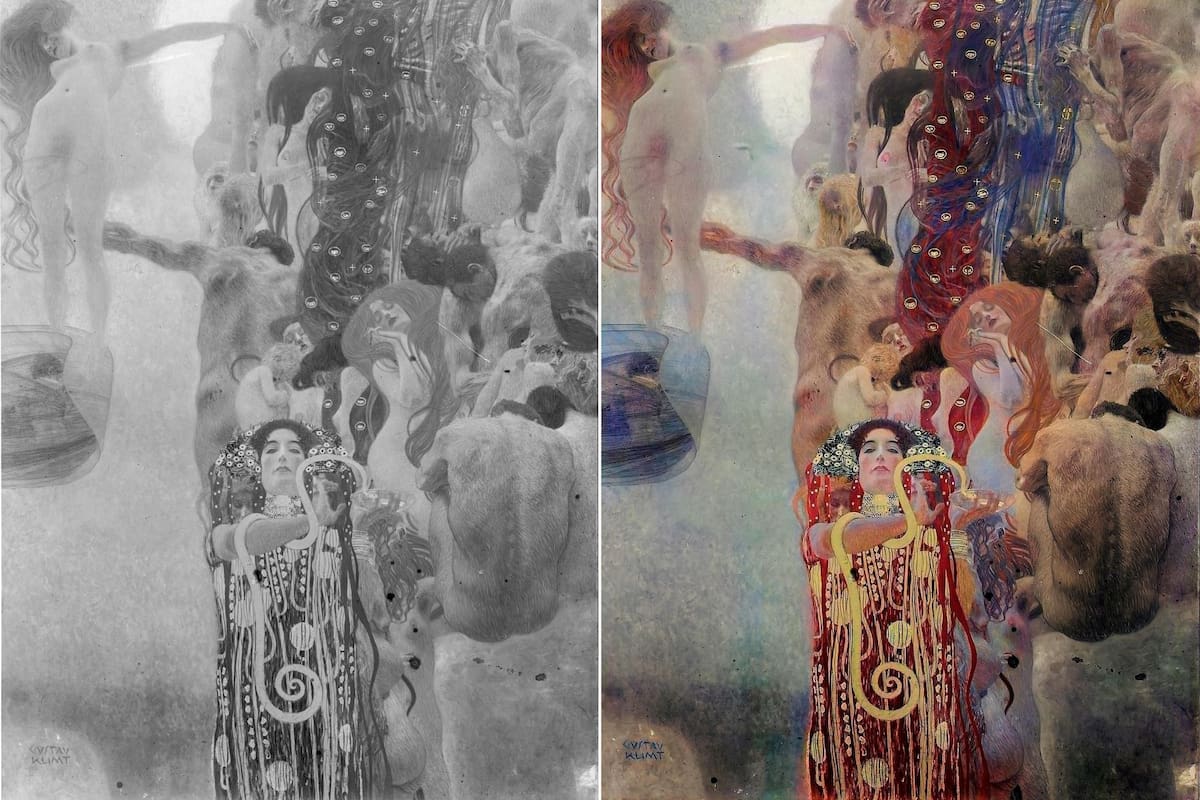 El resultado del trabajo del algoritmo sobre el cuadro "Medicina", de Gustav Klimt