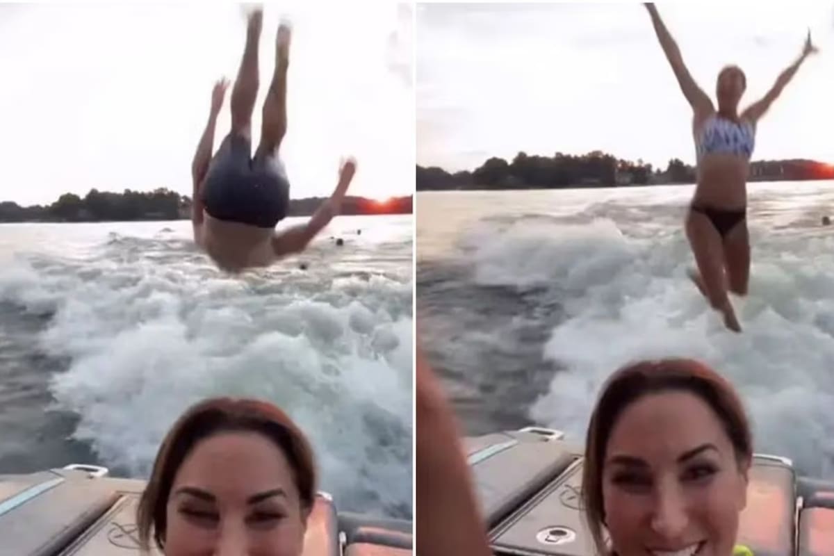 El reto consiste en saltar de una lancha en pleno movimiento