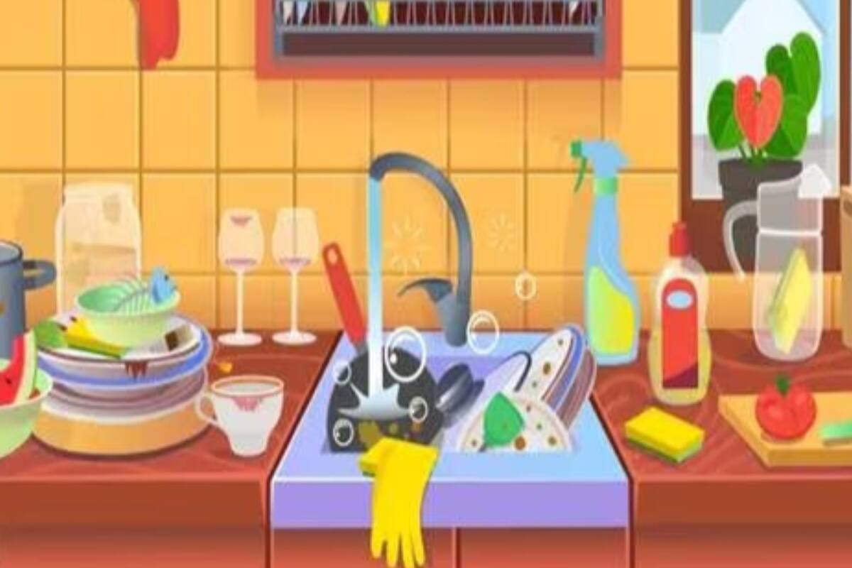 El reto visual es encontrar rápidamente las 5 esponjas de limpieza