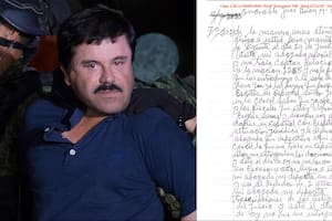 El retrato de Chapo Guzmán junto a una de las tantas cartas que escribió desde la cárcel al juez Cogan