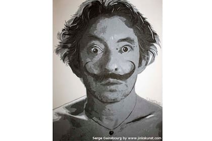 El retrato del célebre compositor Serge Gainsbourg está hecho con 20 mil colillas de cigarrillos.