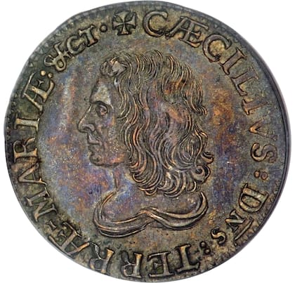 El retrato del segundo barón de Baltimore figura como elemento central de la moneda colonial