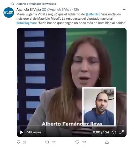 El retuit de Alberto Fernández