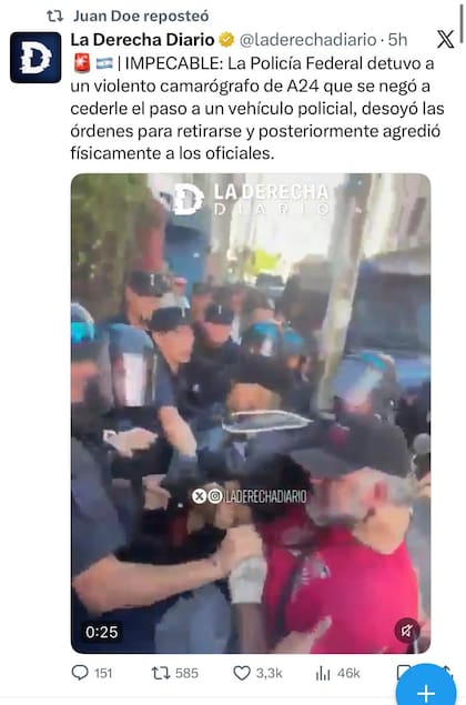 El retuit de Juan Pablo Carreira