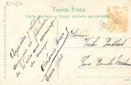 El reverso de una tarjeta postal: el breve mensaje debía ir firmado y no podían incluirse malas palabras ni insultos.