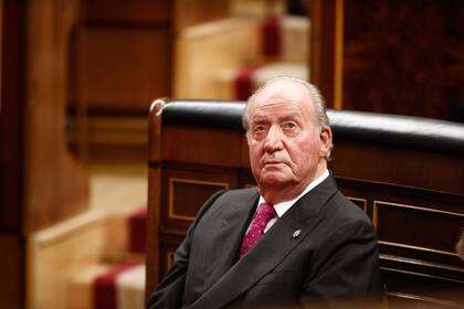 El rey emérito don Juan Carlos en el acto conmemorativo del 40º aniversario de la Constitución de 1978.