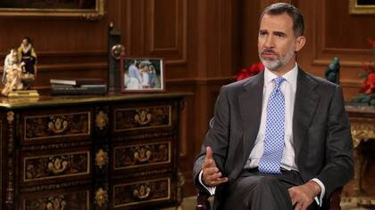 El rey Felipe VI durante su discurso de Navidad
