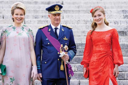 El rey Felipe de Bélgica, la reina Matilde de Bélgica y la princesa Elisabeth de Bélgica, el año pasado