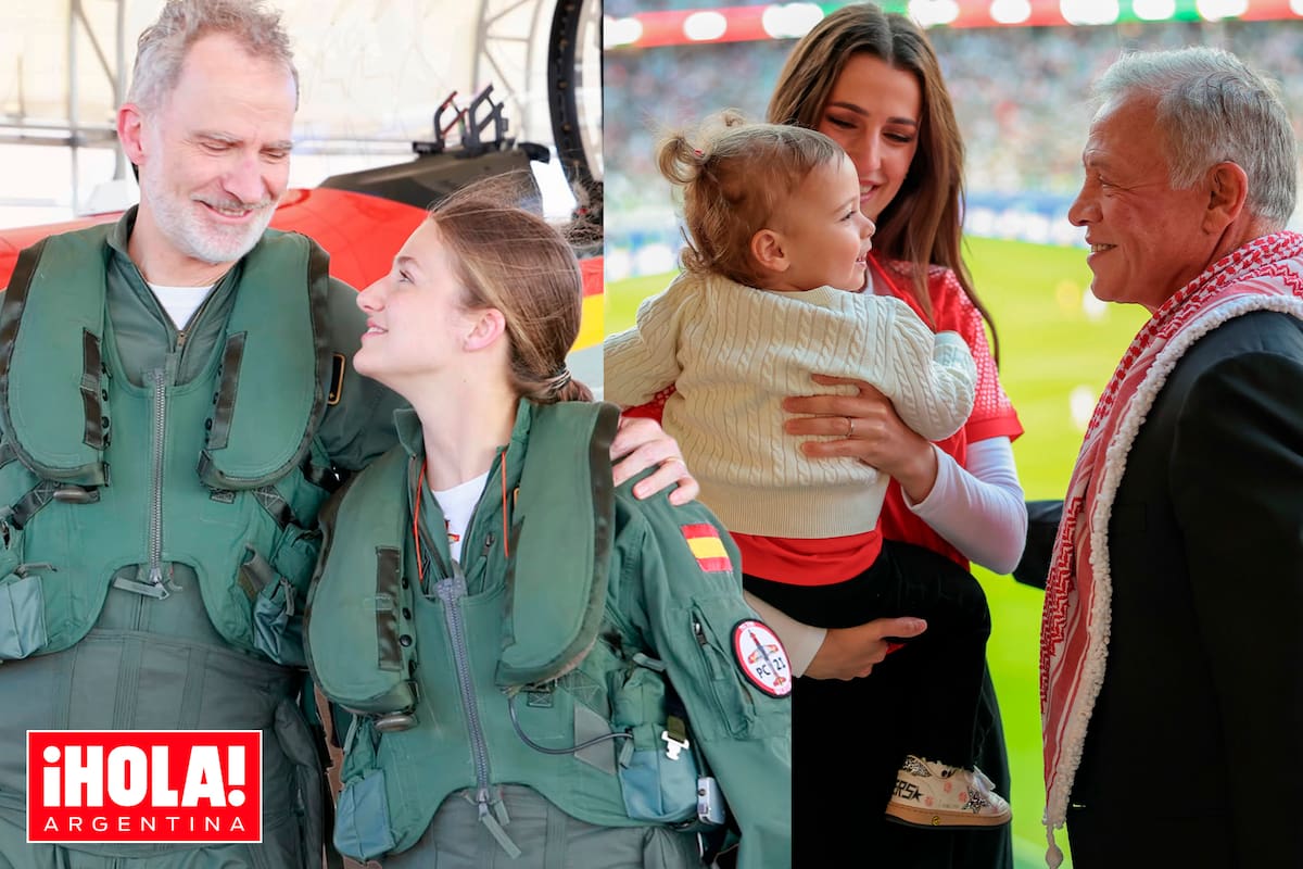 El rey Felipe VI con su hija Leonor y la princesa Rajwa con su hija Iman y el rey Abdalá