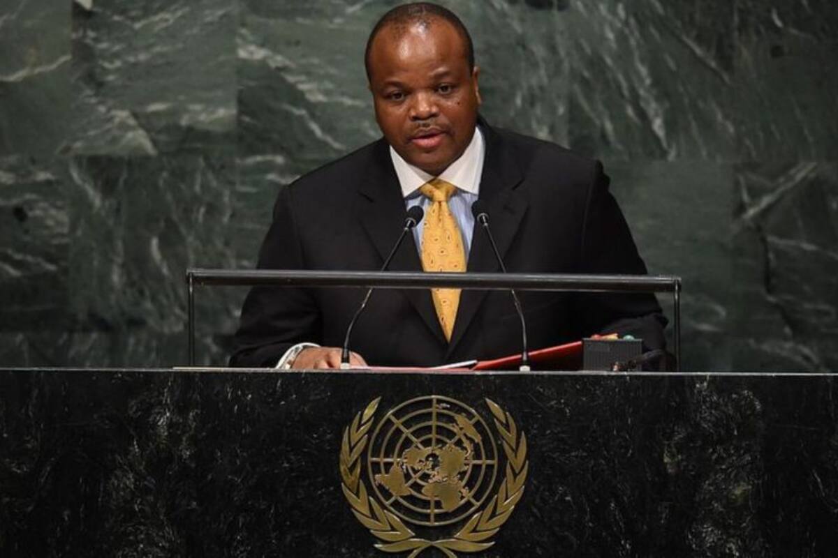 El rey Mswati III en uno de sus discursos oficiales ante la Asamblea General de Naciones Unidas
