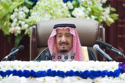 El rey Salman de Arabia Saudita, ayer, en su discurso anual ante la Shura