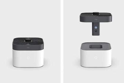 El Ring Always Home Cam de Amazon, un dron para interiores que es promocionado como un producto para la seguridad del hogar