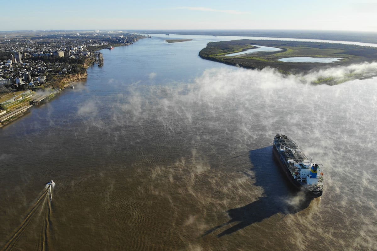 El río Paraná, a la altura de la ciudad santafesina de San Lorenzo