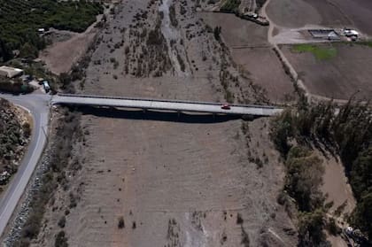 El río Petorca totalmente seco en 2022.