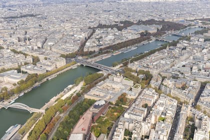 El río Sena desde la Torre Eiffel.