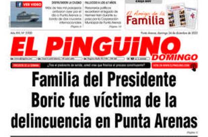 El robo a los padres de Boric, en la portada de un diario local