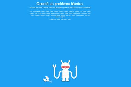 El robot que indica que no funciona Twitter
