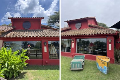 El rojo está presente en la fachada de la parrilla "El colorado"