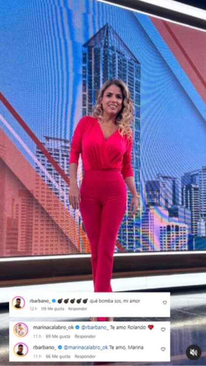 El romántico intercambio de mensajes en Instagram de Marina Calabró y Rolando Barbano