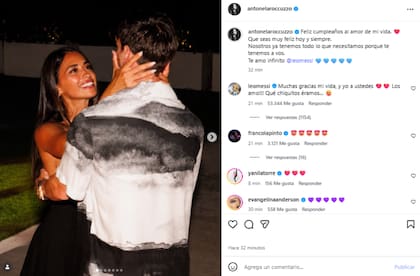 El romántico mensaje de cumpleaños de Anto Roccuzzo para Lionel Messi y la dulce respesta del capitán (Foto: Instagram @antonelaroccuzzo)