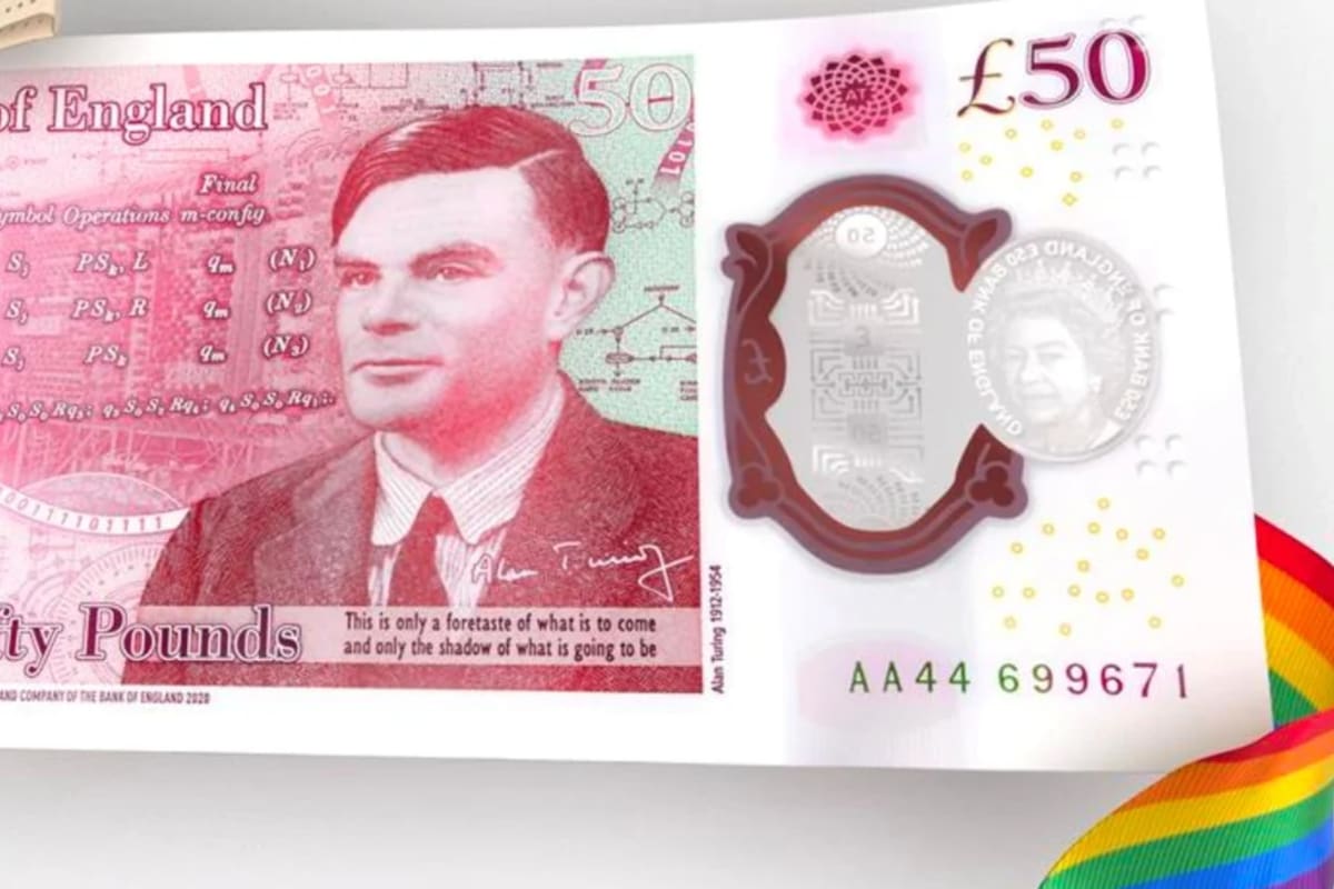 El rostro de Alan Turing, matemático perseguido tras la Segunda Guerra Mundial por ser abiertamente gay, enarbola el nuevo billete de 50 libras