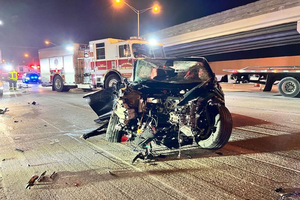 El saldo del accidente en la I-95 de Miami dejó un muerto y nueve heridos