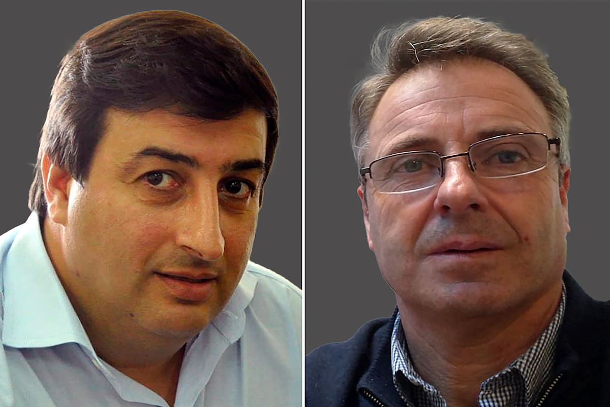 El saliente vicepresidente del Senasa, Sergio Robert, y Néstor Aníbal Osacar, su reemplazante