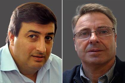 El saliente vicepresidente del Senasa, Sergio Robert, y Néstor Aníbal Osacar, su reemplazante