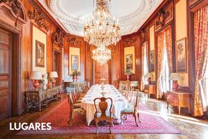 El salón comedor del Palacio Ortiz Basualdo, decorado en barroco inglés, estaría inspirado en el salón comedor del Palacio Real de Noruega.
