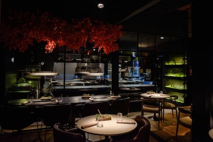 El salón de Aramburu, con la cocina de fondo