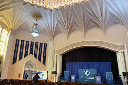 El salón donde expondrá Javier Milei en la Universidad Yeshiva.