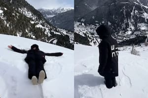 El salto de Franco Colapinto en la nieve que alarmó a sus fans