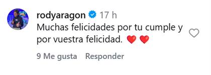 El saludo a Rodrigo de Rody Aragón, padre de Arianna