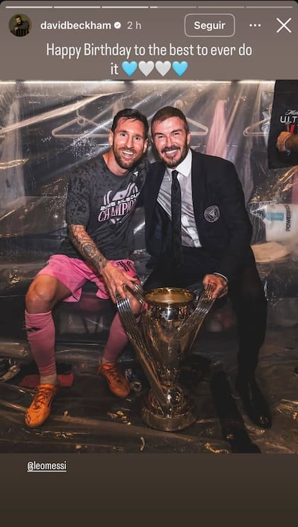 El saludo de Beckham a Messi en el día de su cumpleaños (Captura: Instagram @davidbeckham)