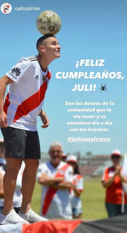 El saludo de Calchín para Julián Álvarez