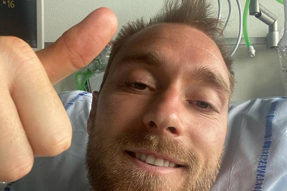 El saludo de Christian Eriksen desde su sala de internación