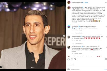 El saludo de cumpleaños de Jorgelina Carodoso a Ángel Di María