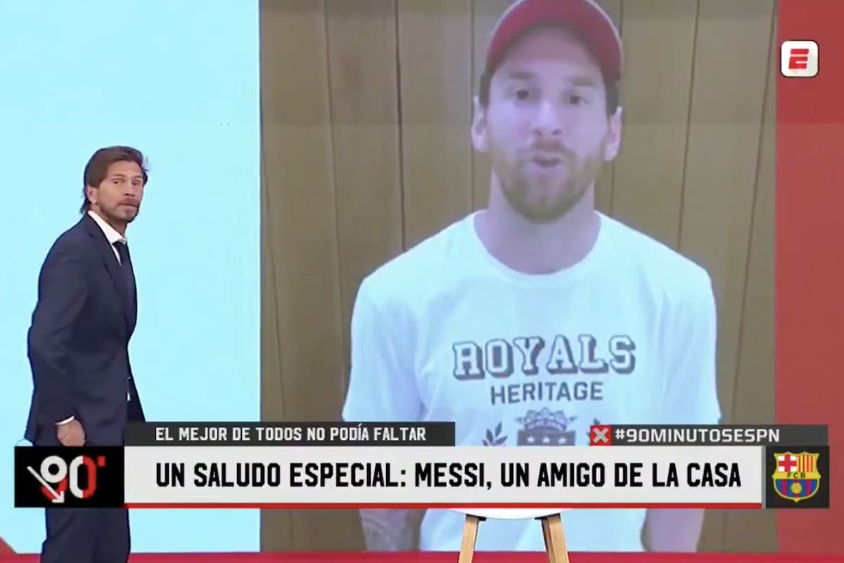 El saludo de Messi al "Pollo" Vignolo por el cambio de canal: "Chau, amigo"