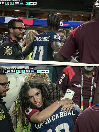 El saludo del jugador a su novia se viralizó en las redes sociales (Foto: X)