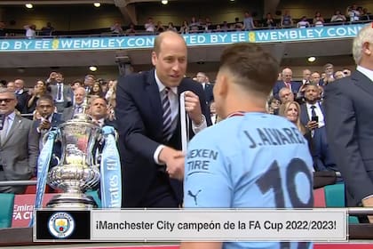 El saludo especial del príncipe William con Julián Álvarez tras gritar campeón con Manchester City