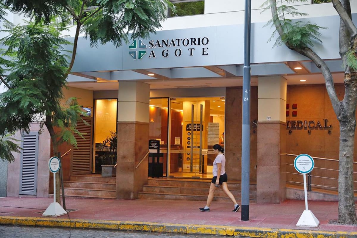 El sanatorio Agote, donde se encuentra internado el paciente con coronavirus
