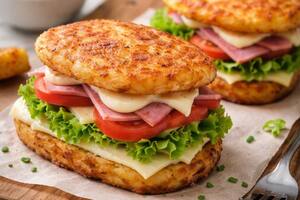 El sándwich de papa que se volvió viral por su simpleza (Imagen ilustrativa con IA)