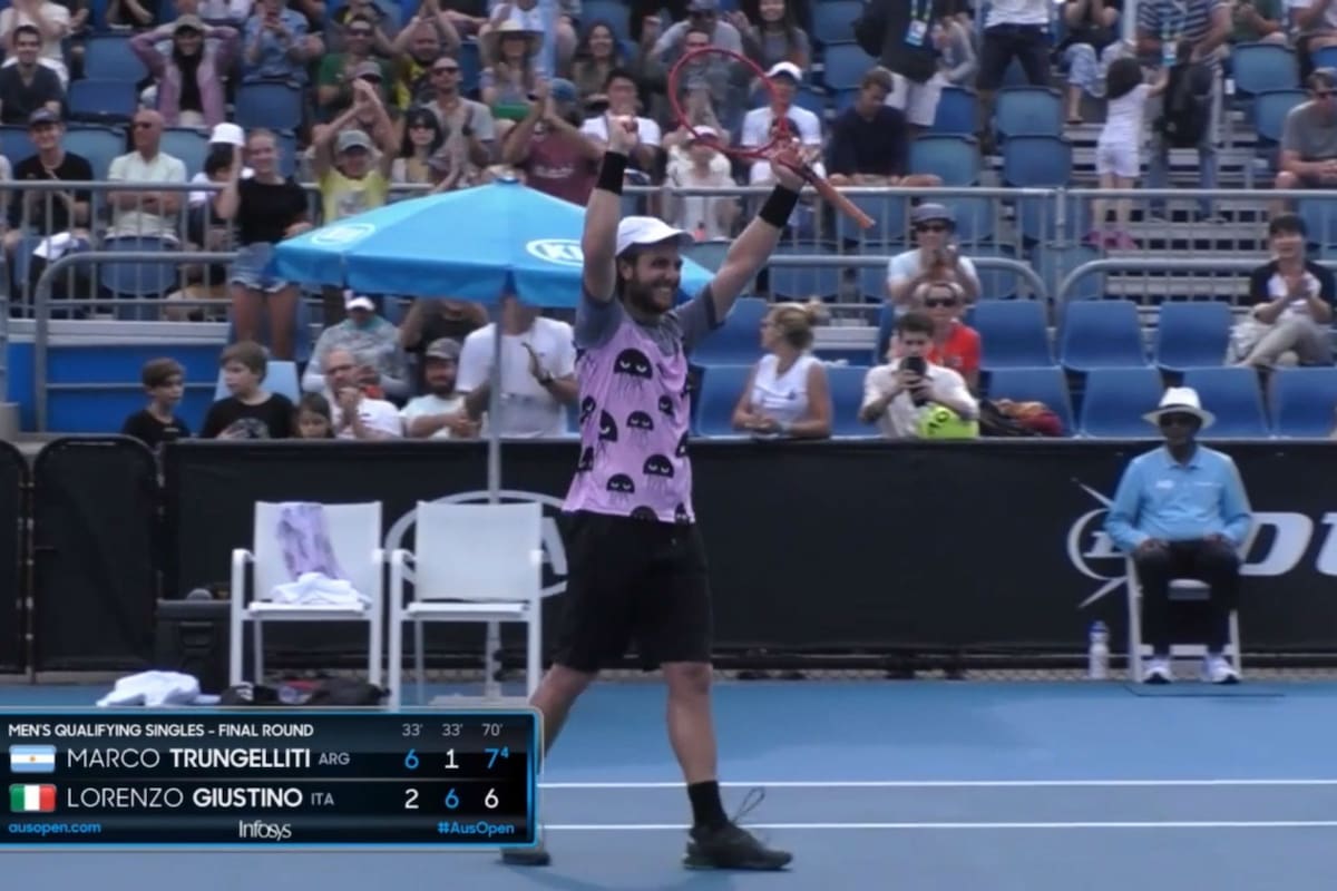 El santiagueño Marco Trungelliti acaba de vencer al italiano Lorenzo Giustino y estará en el cuadro principal del Abierto de Australia.
