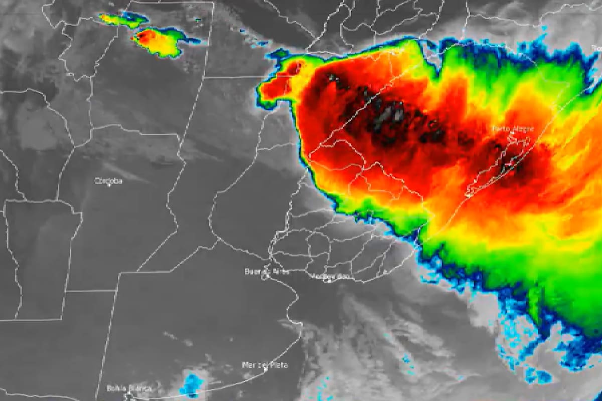 El satélite del Servicio Meteorológico Nacional registró las tormentas severas que afectaron al Litoral