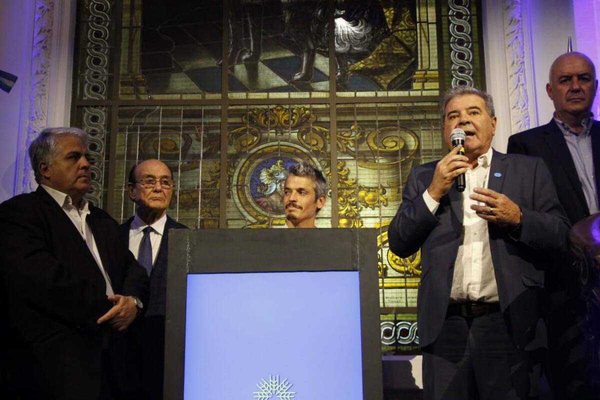 El secretario de Agricultura de Córdoba, Sergio Busso, durante el cóctel de bienvenida a los asistentes de TrigAr 2019