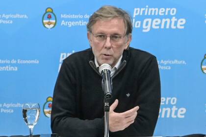 El secretario de Agricultura, Juan José Bahillo, habló durante la conferencia de prensa que se desarrolló esta tarde en la misma sede