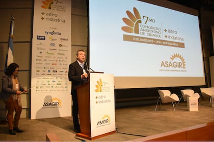 El secretario de Agroindustria, Luis Miguel Etchevehere, durante la apertura del Congreso Argentino de Girasol