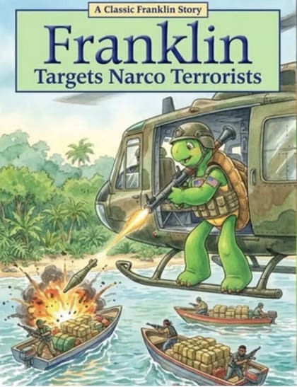 El secretario de Defensa, Pete Hegseth, utilizó una imagen falsa de la tortuga Franklin con fines propagandísticos