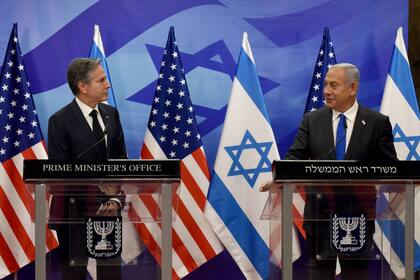 El secretario de Estado de EEUU, Antony Blinken, y el primer ministro israelí, Benjamin Netanyahu, en enero pasado