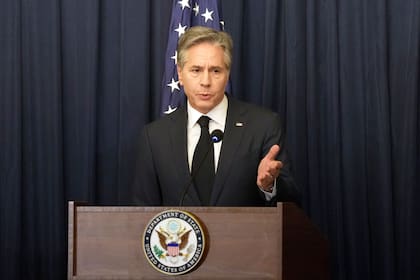 El secretario de Estado de Estados Unidos, Antony Blinken, habla durante una conferencia de prensa en Yakarta, Indonesia, el viernes 14 de julio de 2023.